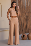 CONJUNTO CALÇA E REGATA CÁSSIA CAMEL