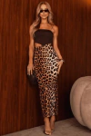 CONJUNTO DE SAIA MIDI E CROPPED ANIMAL PRINT