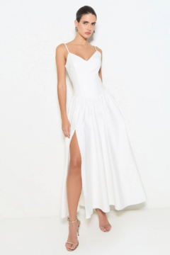 VESTIDO MIDI LETÍCIA OFF WHITE