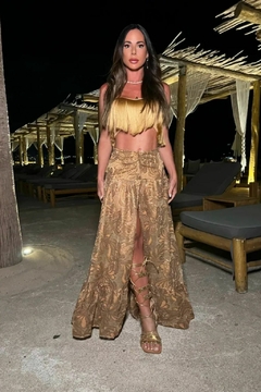 CONJUNTO SAIA E TOP DOURADO MONALISA - comprar online