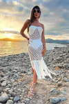 VESTIDO BEACHWEAR EM TRICOT OFFWHITE