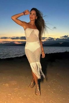 VESTIDO BEACHWEAR EM TRICOT OFFWHITE - comprar online