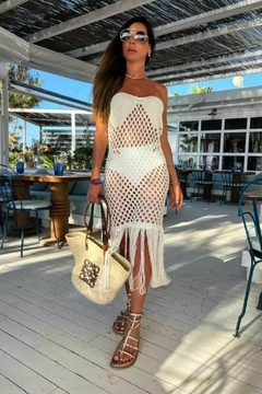 VESTIDO BEACHWEAR EM TRICOT OFFWHITE na internet