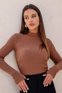 BLUSA MODAL CANELADA VITÓRIA CAMEL - T Brand Store