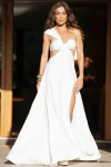 VESTIDO COM FAIXA NO PESCOÇO OFF WHITE