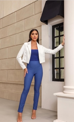 Calça-skinny-cós-barbatana-azul
