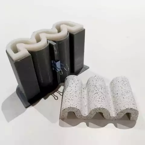 Molde em Silicone para Saboneteira ondulada kit molde e capa Ref 1572