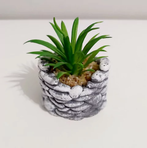 Molde de Silicone de Vaso Pedrinhas Ref 1275