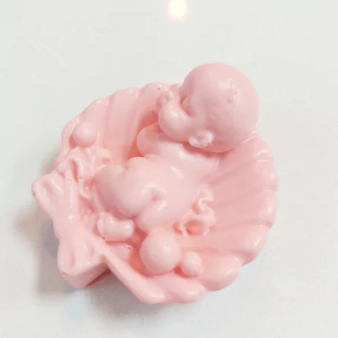 Molde em Silicone para Sabonete Bebê na Concha Ref 1342