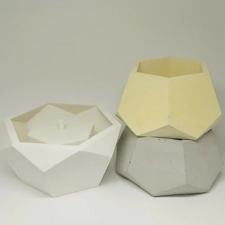 Molde em Silicone para Vaso Geométrico Ref 1051