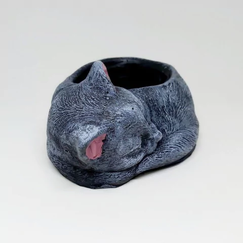 Molde em Silicone para Vaso Gato Ref 1091