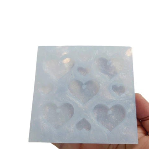 Molde em Silicone de Platina Corações para Resina Ref 1392 - comprar online