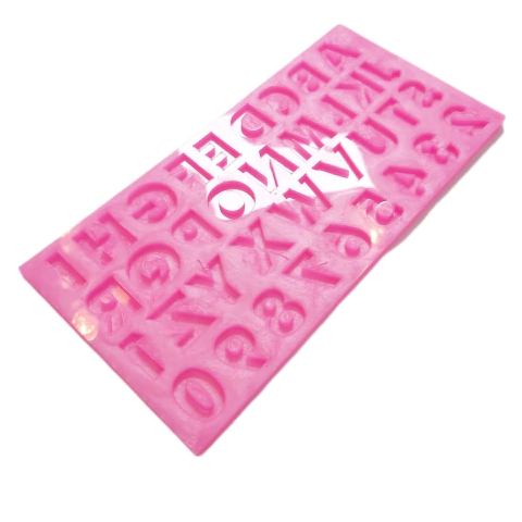 Molde em Silicone Platina para Resina de Alfabeto e Números Ref 1304 - comprar online