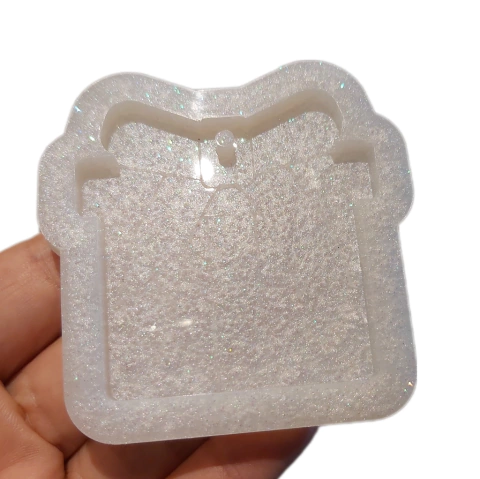Molde em Silicone Platina de Caixa Presente Natal Ref 1482