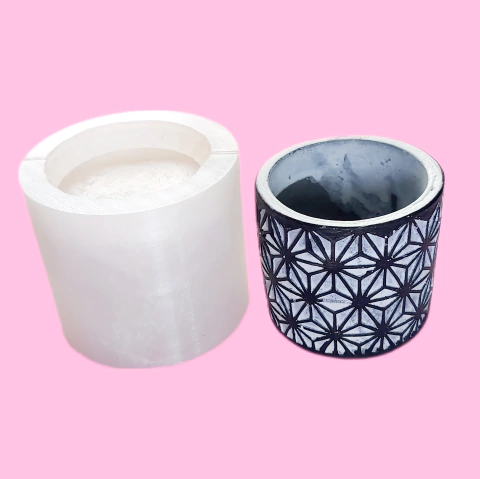 Molde em Silicone PLATINA para Vaso Textura Ref 905