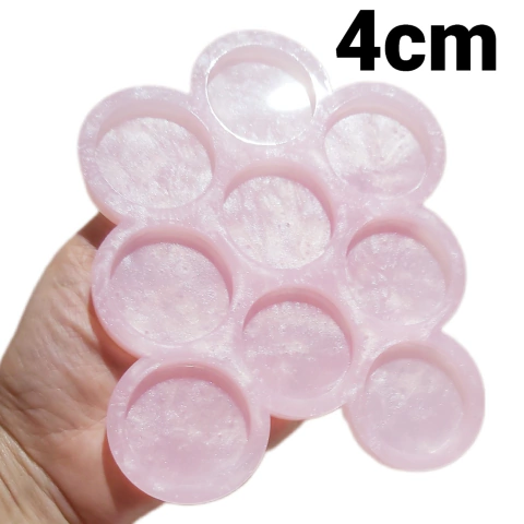 Molde em Silicone Platina Círculos 4cm e 9cavidades