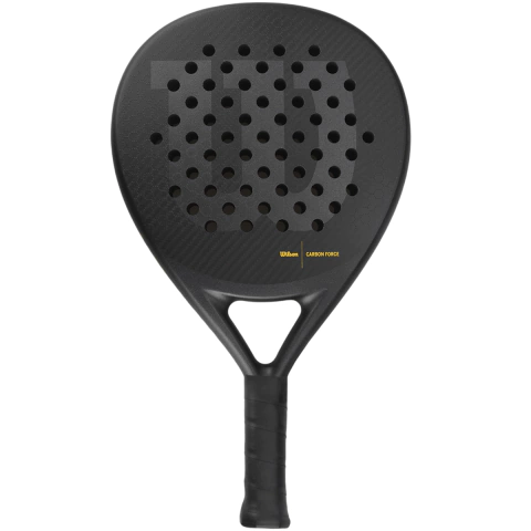 Paleta de pádel Wilson Carbon Force Pro Eva Soft en color negro, con superficie de carbono y diseño moderno, ideal para jugadores avanzados.