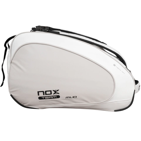 Paletero Nox ML10 Team blanco y gris para pádel, bolso deportivo amplio y resistente.