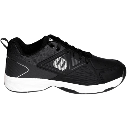 Zapatilla Wilson Slice 3.0 negra con detalles en grafito, vista lateral, calzado deportivo para hombre.