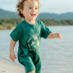 macacao infantil-baby buda-mamae terra-preservar natureza-mãe terra-macaquinho bebê-macaquinho verde