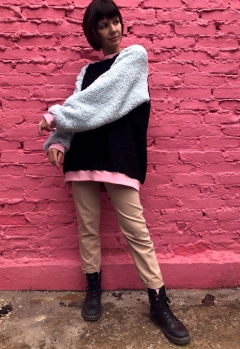 Blusão ALGODÃO DOCE Preto/Azul - online store