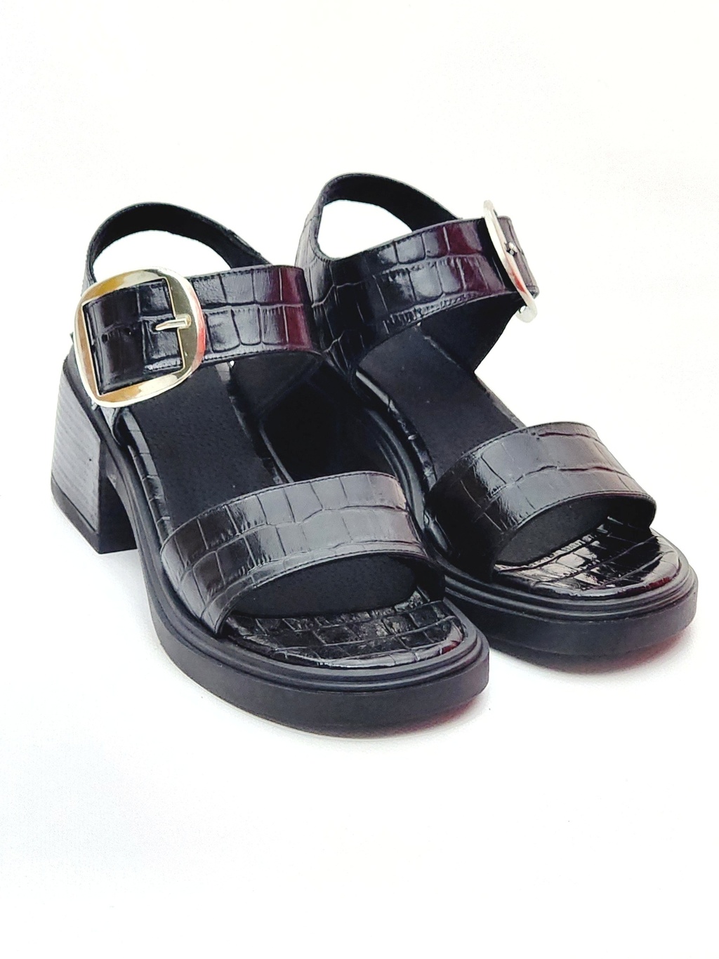 Sandalia Marbella Croco Negro thumbnail 3