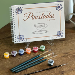 BOX PREMIUM | Apostila de Pinceladas + Placa + Kit completo de Pincéis e Tintas