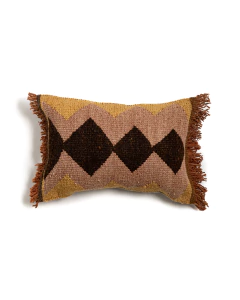 ALMOHADÓN PEQUEÑO I ROMBOS MARRONES Y AMARILLOS - comprar online