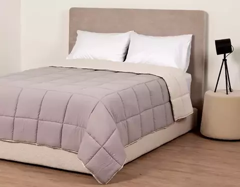 Edredon New Washed King Beige/Gris - comprar online