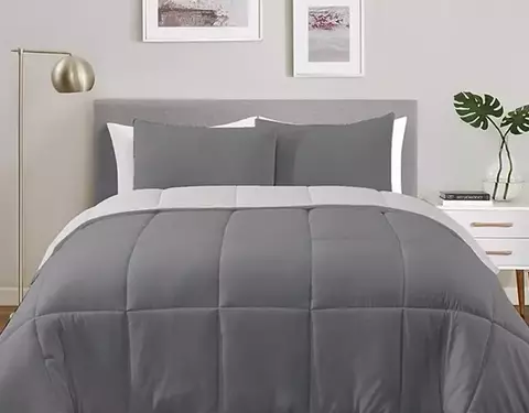 Acolchado Simil Plumon Gris Oscuro - comprar online