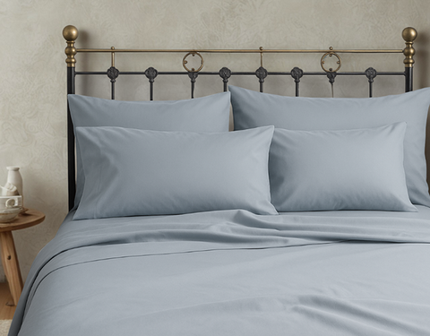 Sabanas 300 Hilos 100% Algodón King 200x200 Palette Celeste - comprar online