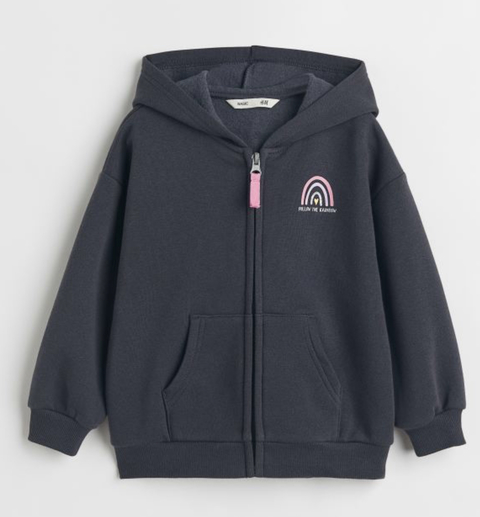 Campera de algodón gris c/rainbow - tienda online