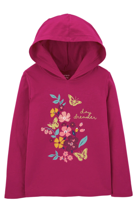 Camiseta algodón c/capucha fucsia CARTER’S