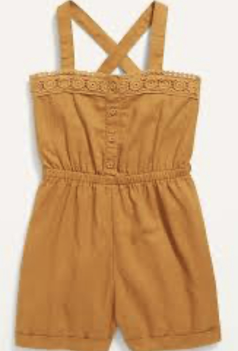 Romper de lino con tiras maíz