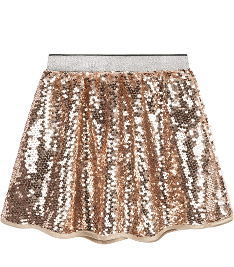 Pollera lentejuelas dorada