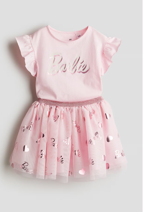 Conjunto remera y pollera Barbie