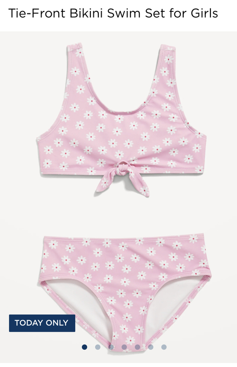 Bikini Old Navy rosa c/ flores