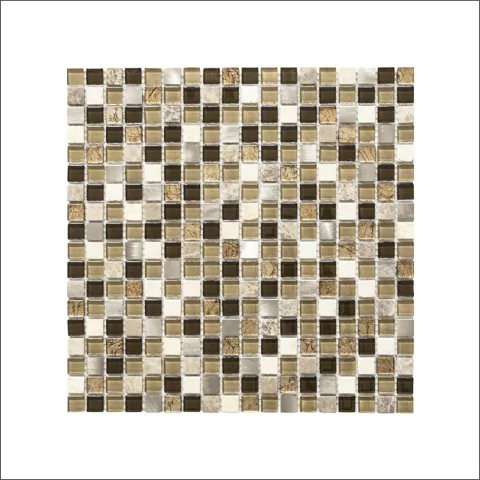 Revestimiento Malla Mix Vítreo Mármol Acero Doha 4 Plancha 30x30 cm