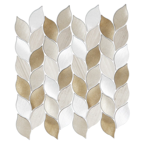 Revestimiento Misiones Malla Tipo Hojas (beige) Aluminio 30x30 cm