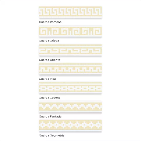 Guarda en Venecitas. Arena y Blanco. Alto: 17,5 cm Precio por metro Lineal