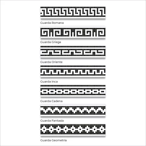 Guarda en Venecitas. Negro y Blanco. Alto: 17,5 cm Precio por metro Lineal