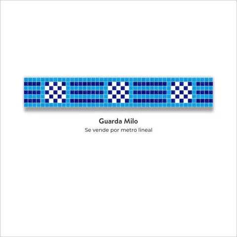 Guarda en Venecitas Celeste Blanco Azul Alto: 15,2cm Precio por metro Lineal