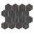 Revestimiento Malla Marmol Glass Hexaglar Black Arabia - comprar online