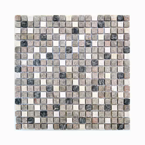 Revestimiento Misiones Deco en Malla Mix Piedra y Marmol Natural - Paine Mix