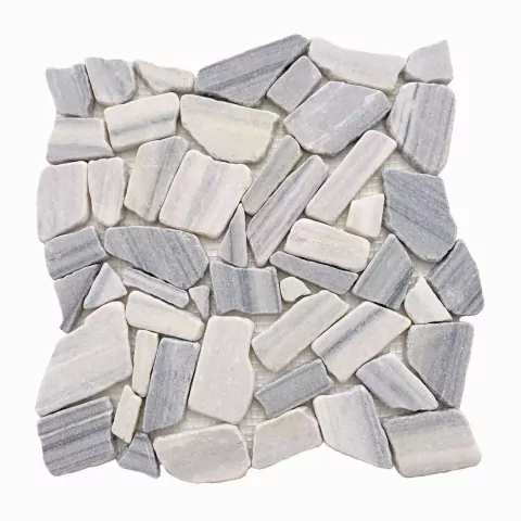 Revestimiento Misiones Mármol Natural Pebbles Grey Quartz 30x30cm