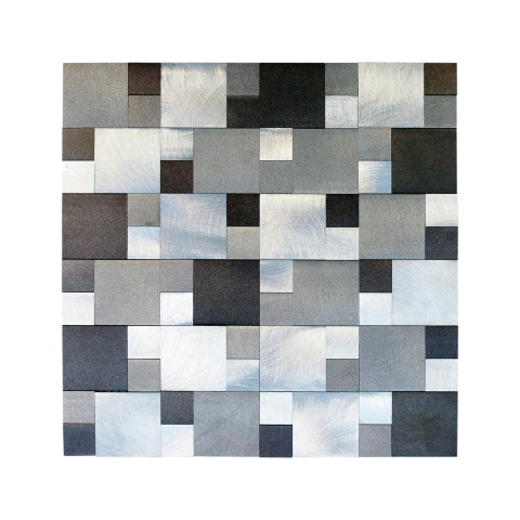 Revestimiento de Aluminio Autoadhesivo Sater Alum Gray Plancha 30x30