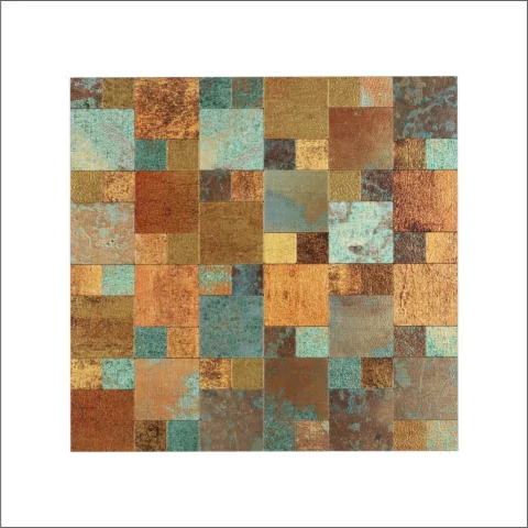 Revestimiento de Aluminio Autoadhesivo Sater Rusty Ocre Plancha 30x30