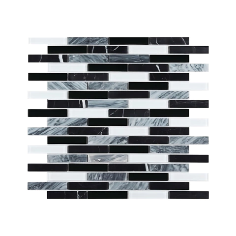 Revestimiento Malla Mixto Mármol Vítreo Simba 4 Strips