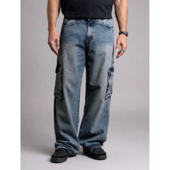 Jean baggy cargo óxido