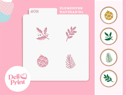 Stencil Elementos de Navidad D2